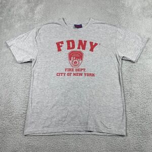 FDNY Fire Dept City Of‎ New York T-Shirt Mens Large Gray Graphic Cotton Tee